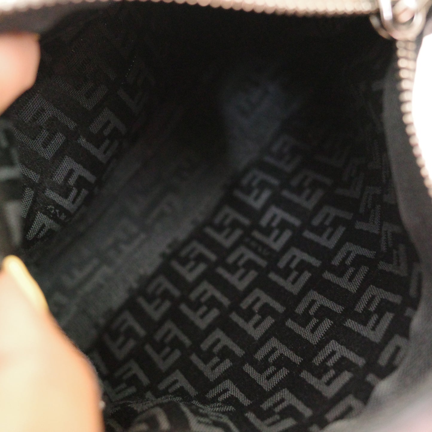 FENDI Zucca Black Zipper Pouch