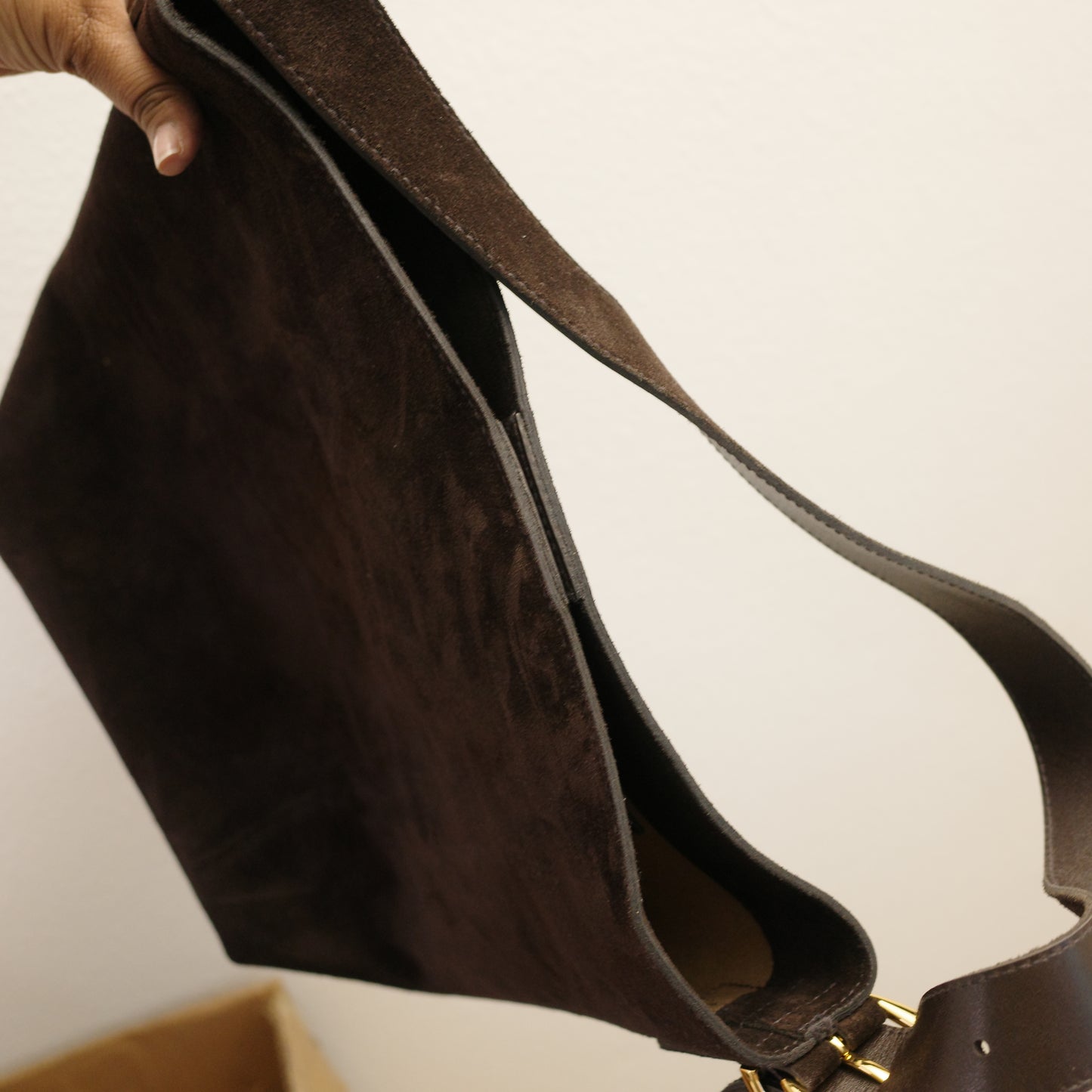 MADEWELL Brown Suede Hobo Tote Bag
