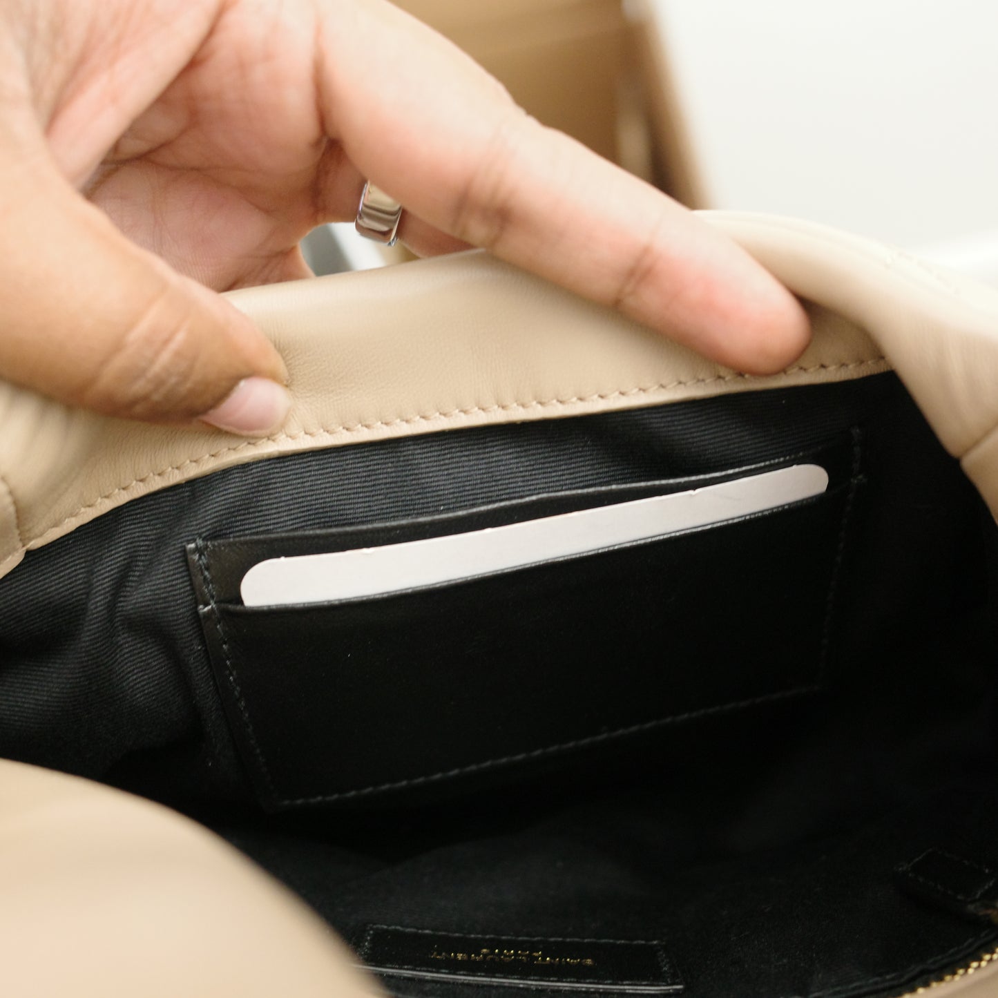 YSL Saint Laurent Small Puffer Bag Beige Lambskin