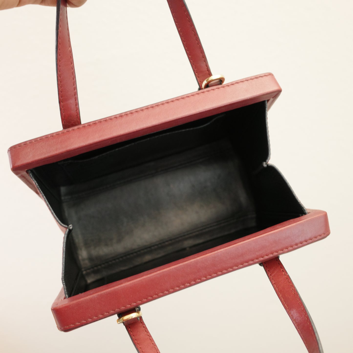 LOEWE Postal Shoulder Bag Burgundy Leather 2-Way
