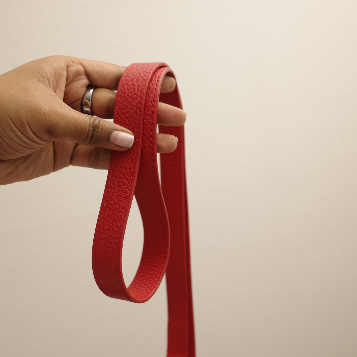 LOUIS VUITTON Red Taurillon Capucines BB
