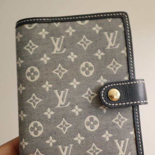 LOUIS VUITTON Mini Lin Navy Agenda MM