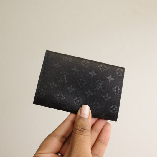 LOUIS VUITTON Black Monogram Satin Card Case Coin Pouch