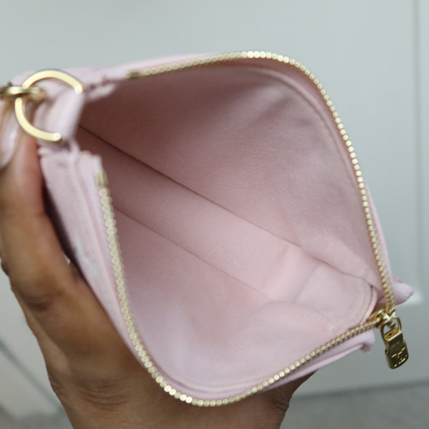 LOUIS VUITTON Pink Bicolor Empreinte Mini Pochette