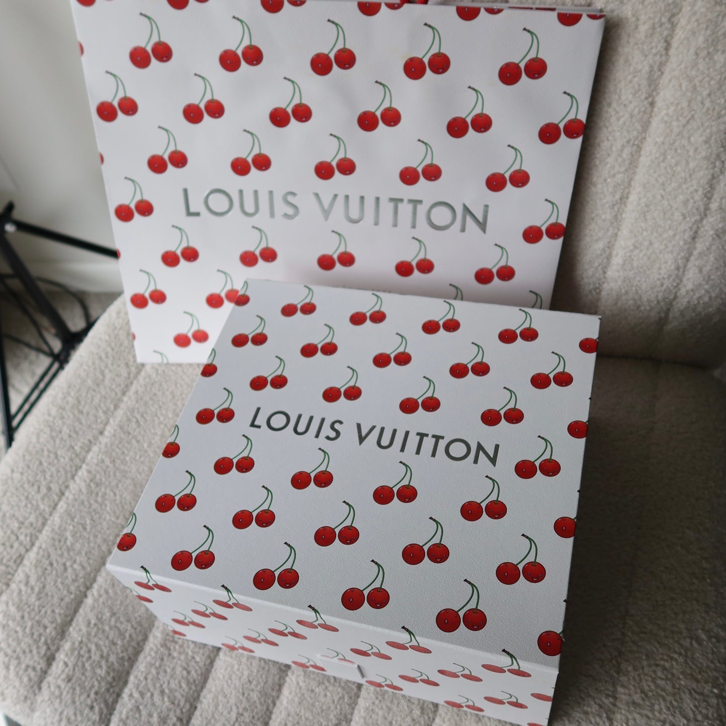 LOUIS VUITTON Murakami Cherries Denim Venice Backpack NM
