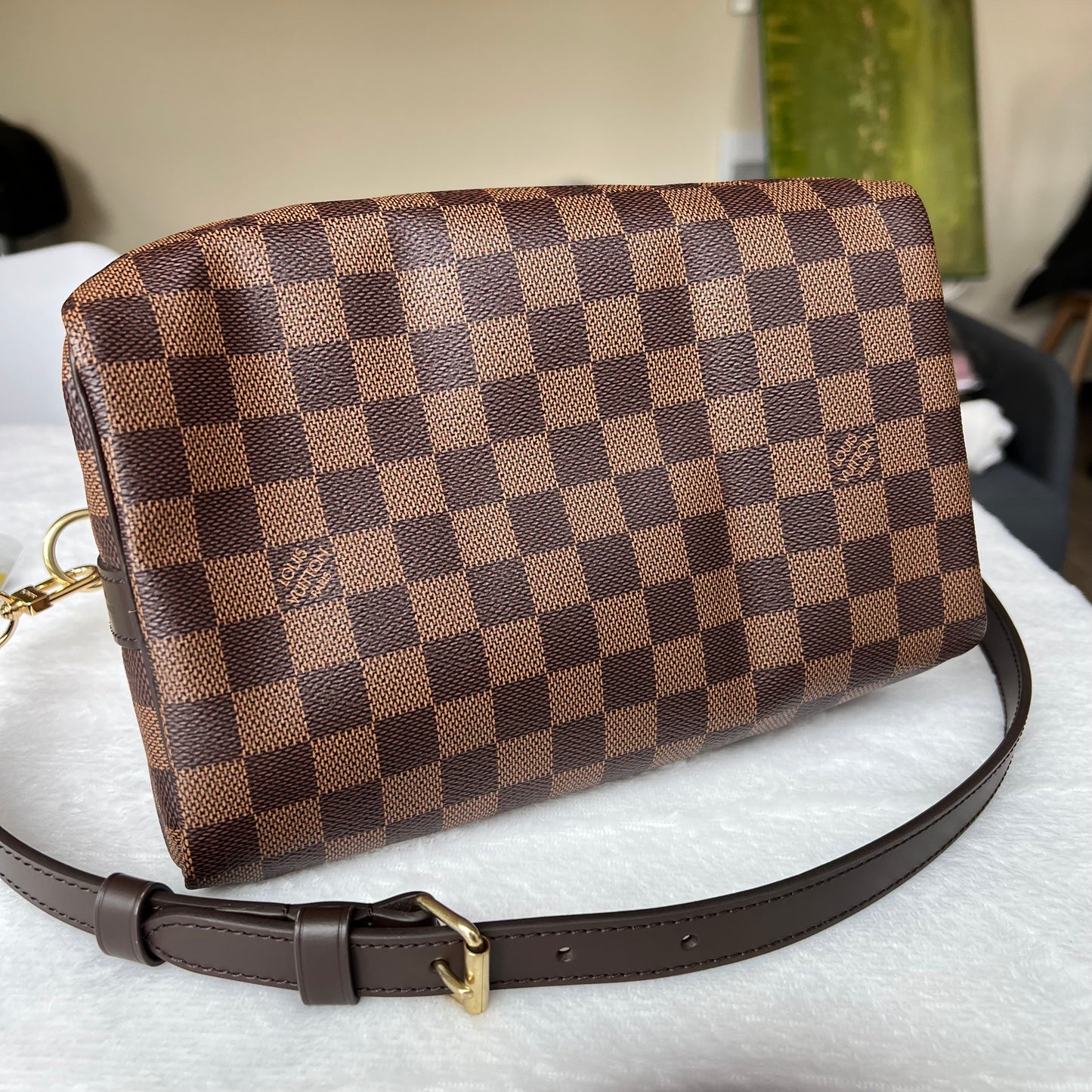 LOUIS VUITTON Damier Ebene Speedy Bandoliere 25