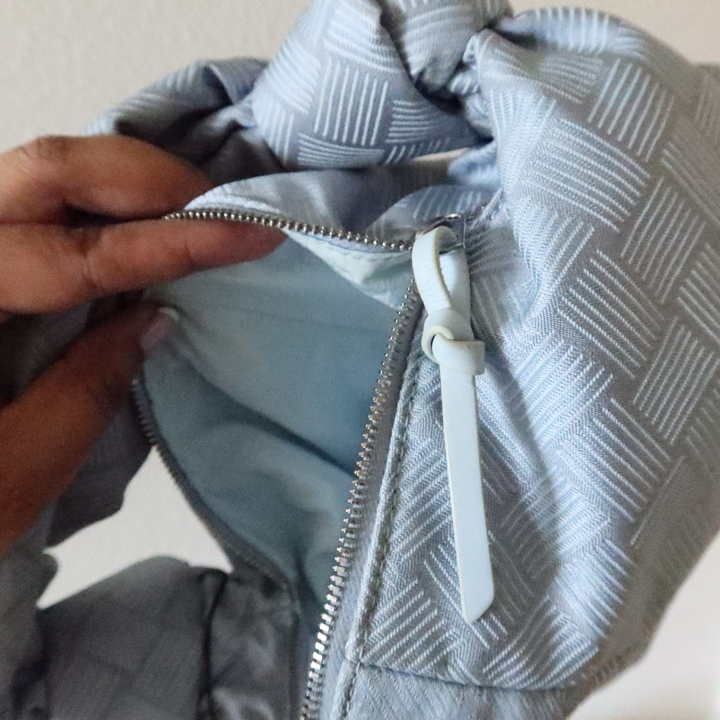 BOTTEGA VENETA Double Knot Blue Bubble Mini Jodie Bag