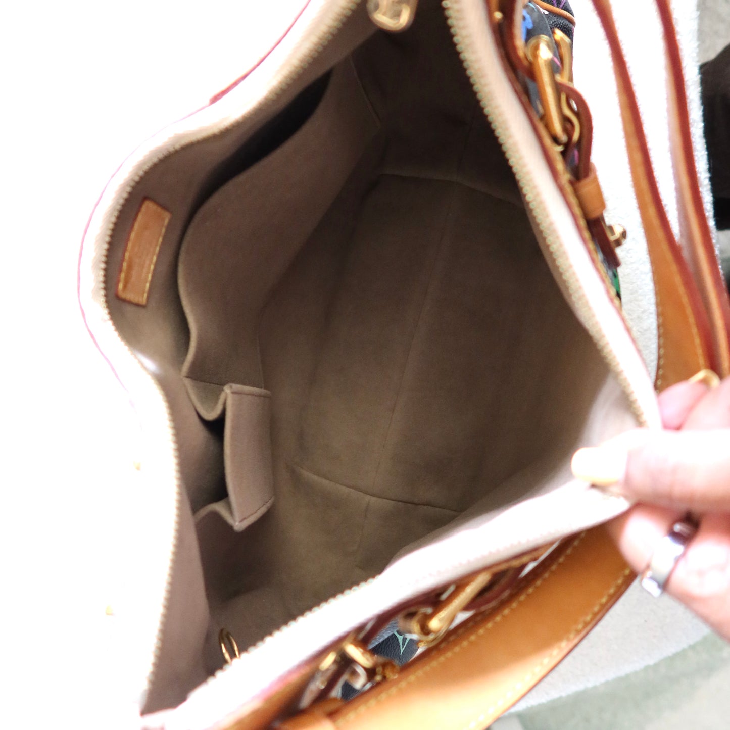 LOUIS VUITTON Black Multicolor Monogram Greta Shoulder Bag