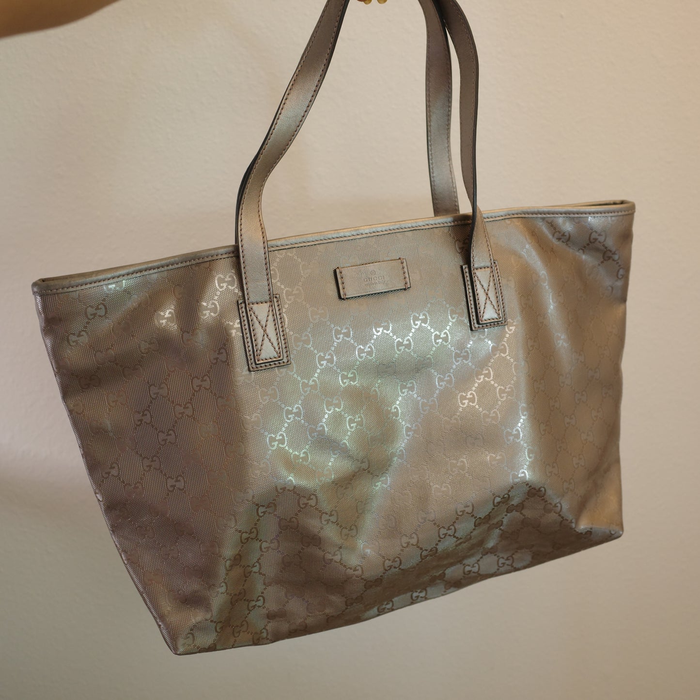 GUCCI GG Imprimé Metallic Tote Bag