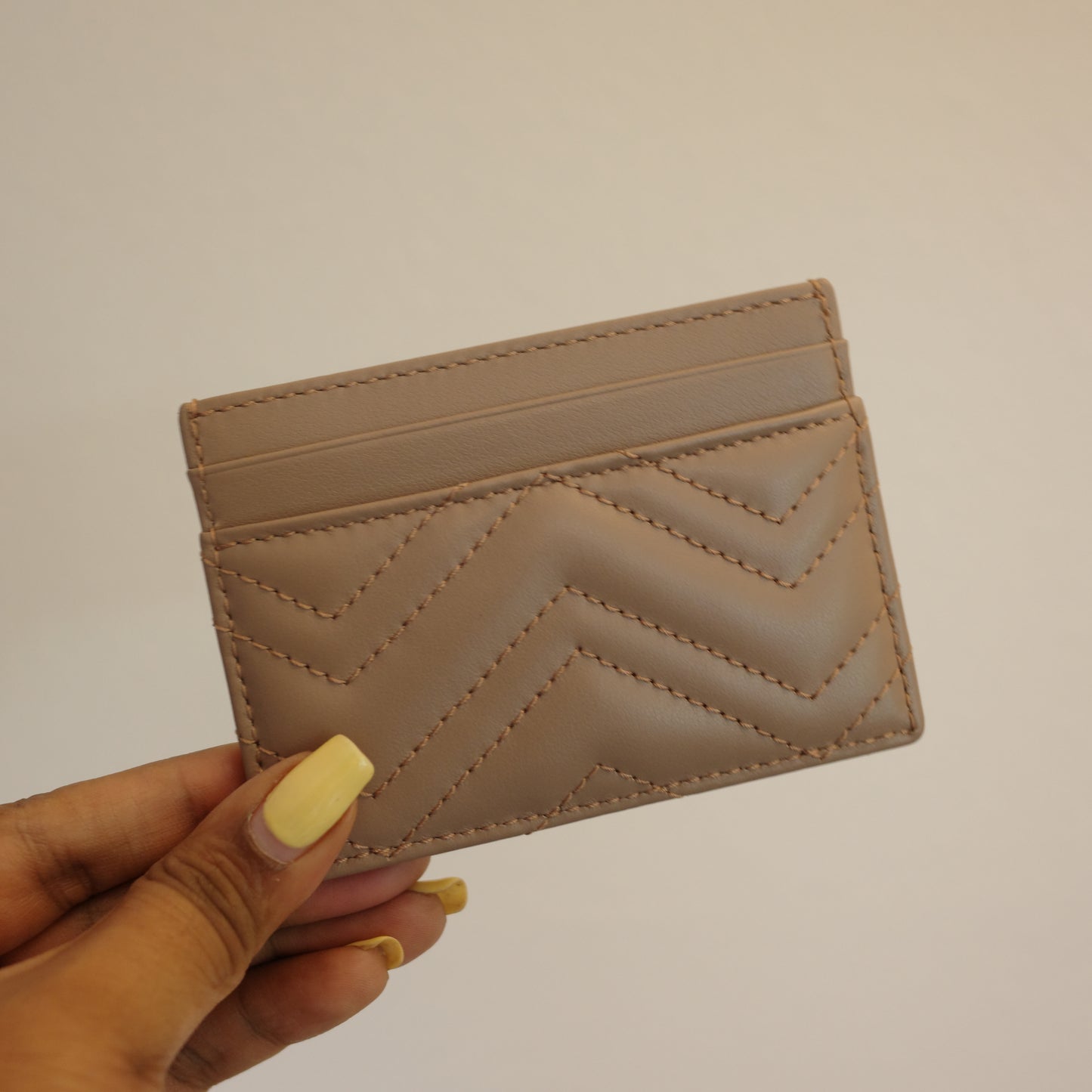 GUCCI Marmont Rose Taupe Card Case