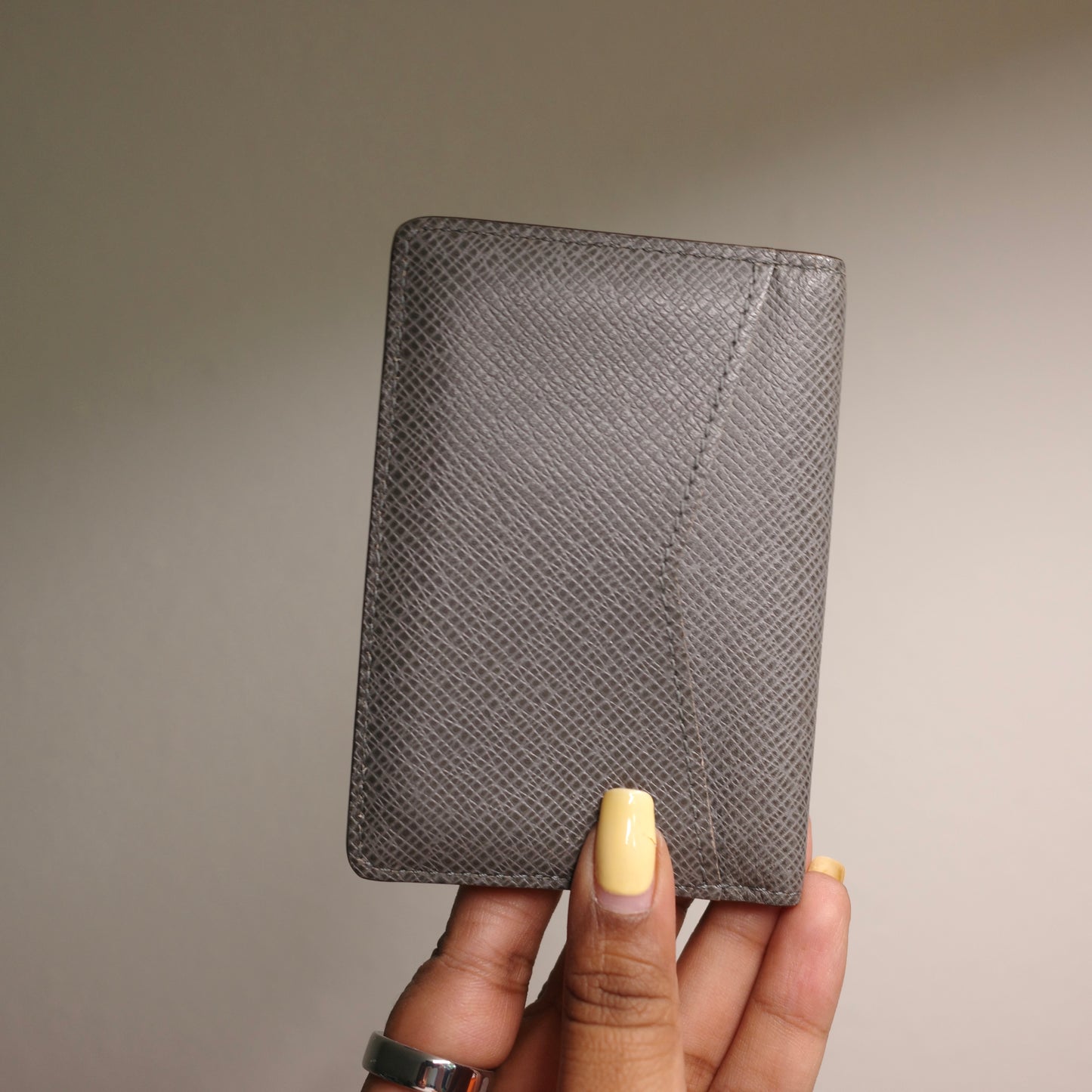 LOUIS VUITTON Grey Taiga Leather Pocket Organizer Wallet