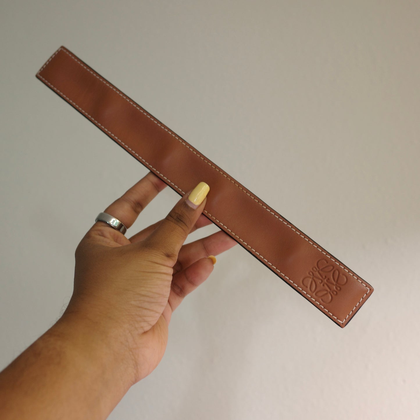 LOEWE Anagram Leather Snap Bracelet