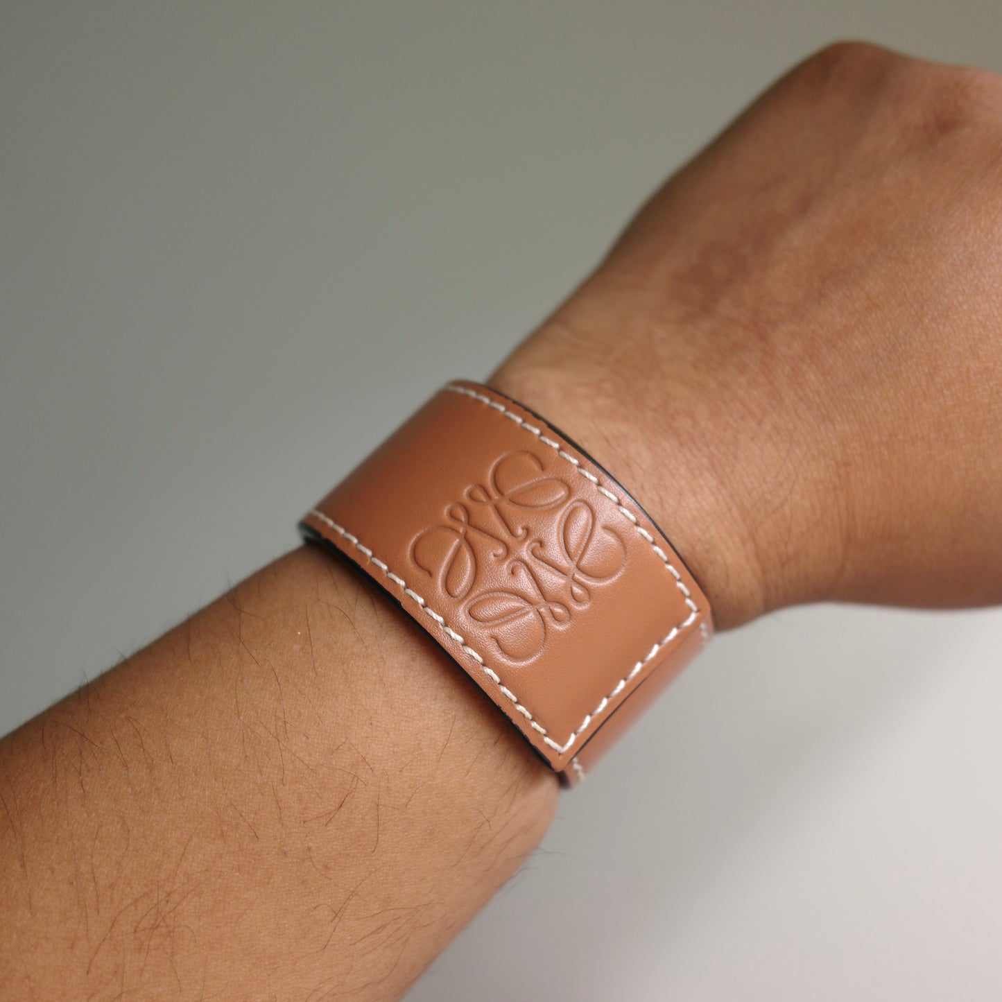 LOEWE Anagram Leather Snap Bracelet