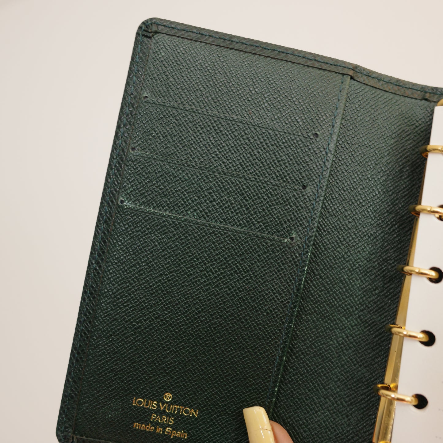 LOUIS VUITTON Taiga Leather Green Agenda PM