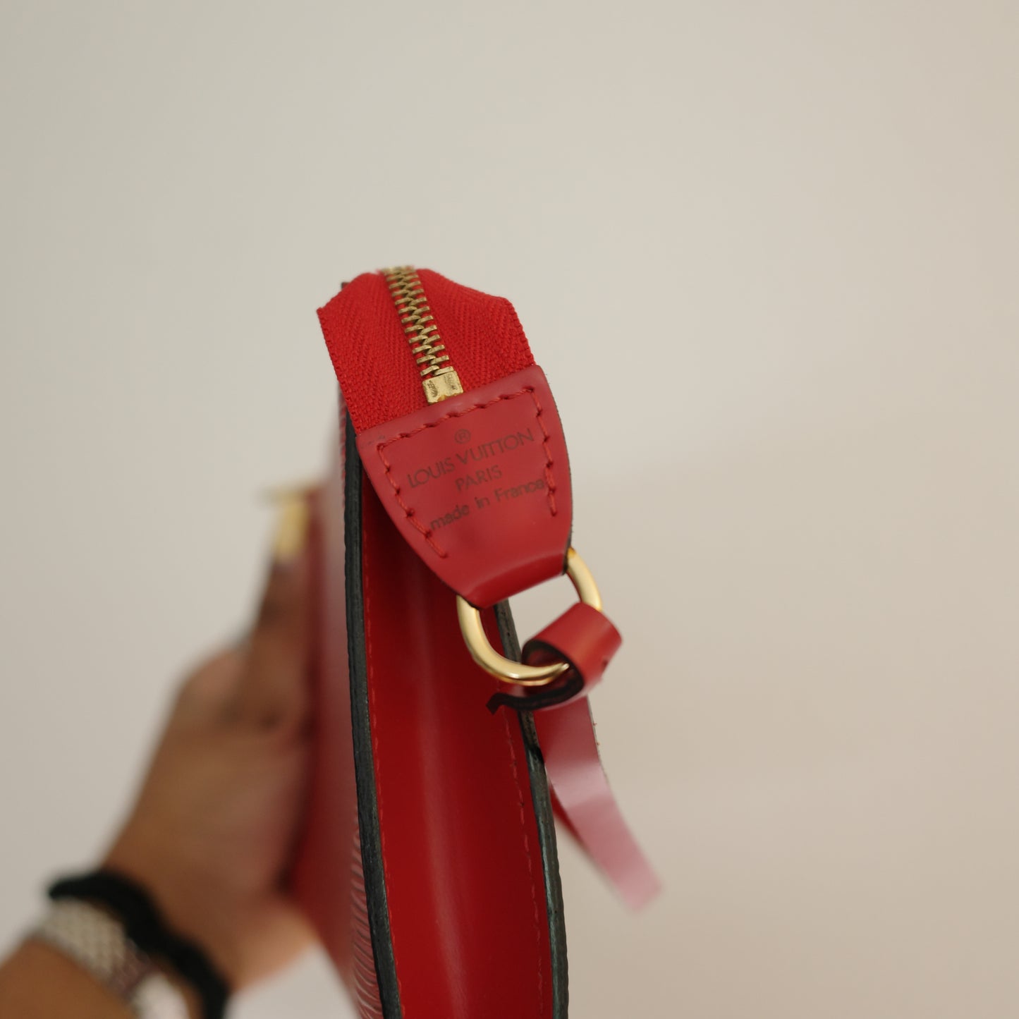 LOUIS VUITTON Epi Leather Red Pochette Accessoires