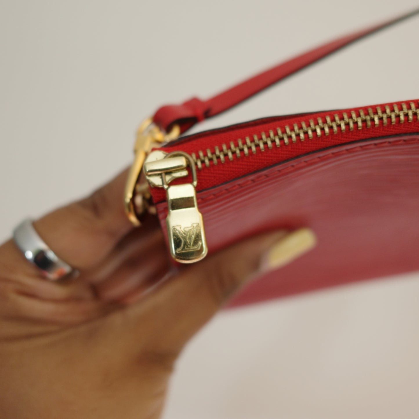 LOUIS VUITTON Epi Leather Red Pochette Accessoires