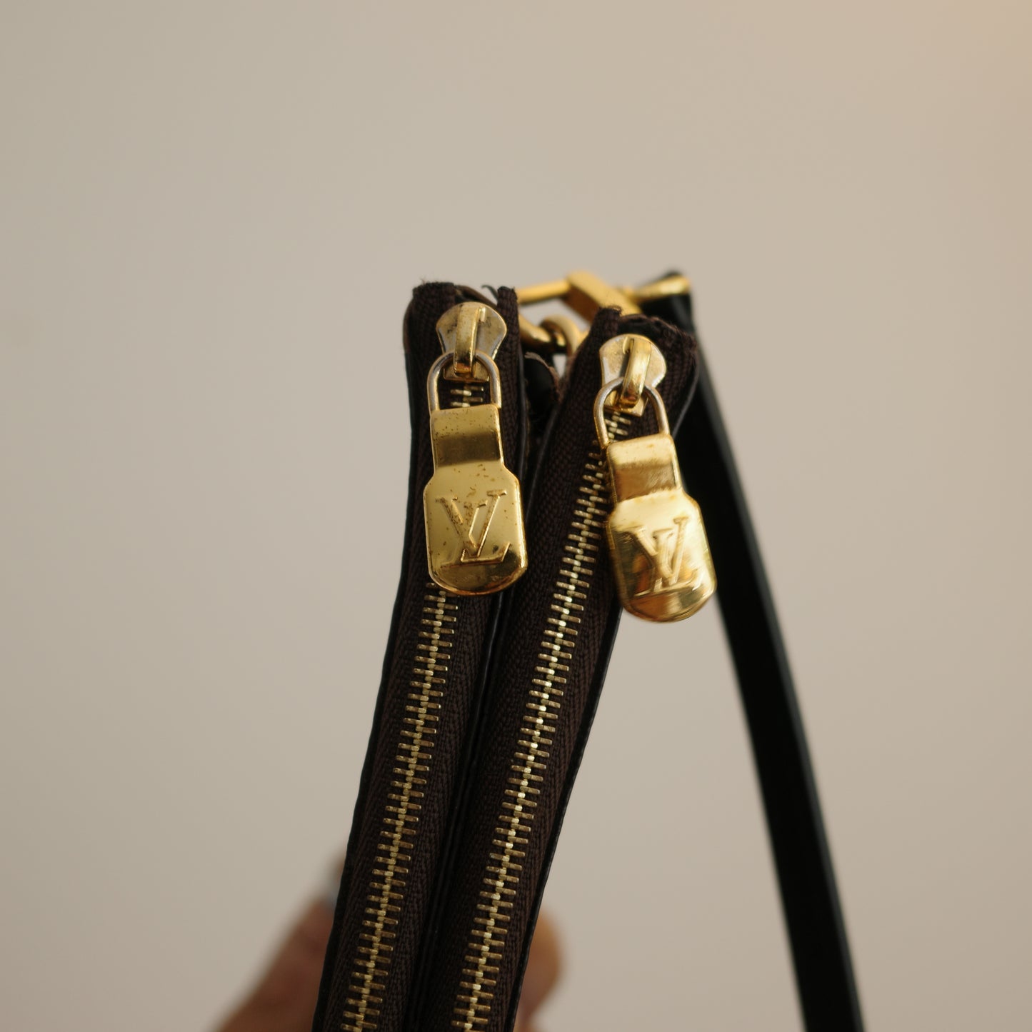 LOUIS VUITTON Double Zip Pochette Crossbody Monogram Reverse