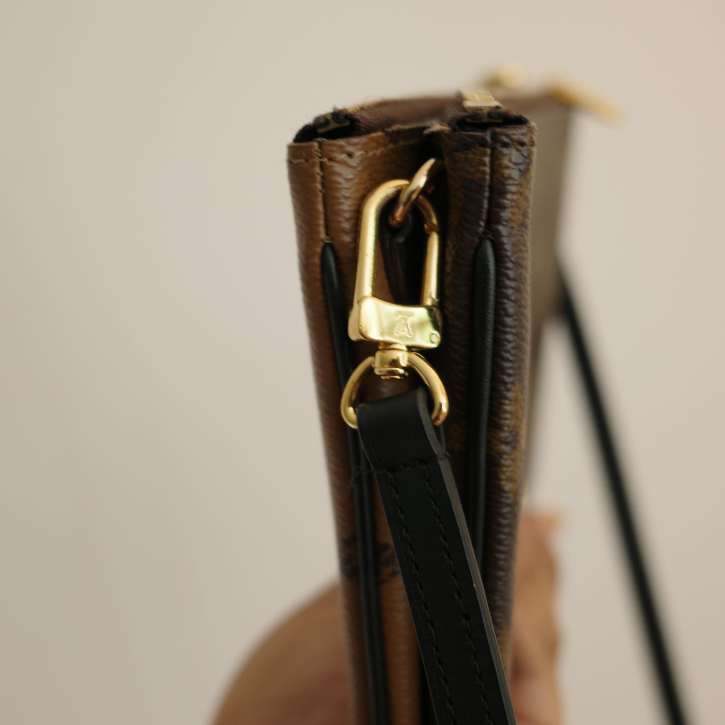 LOUIS VUITTON Double Zip Pochette Crossbody Monogram Reverse