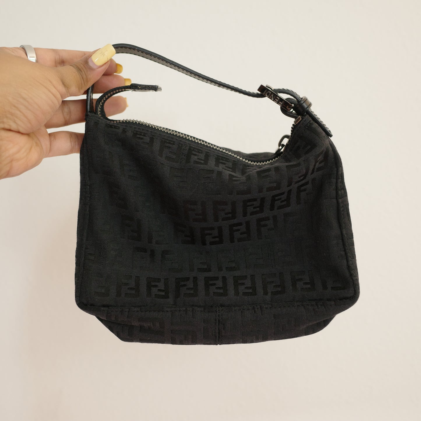 FENDI Zucca Black Zipper Pouch