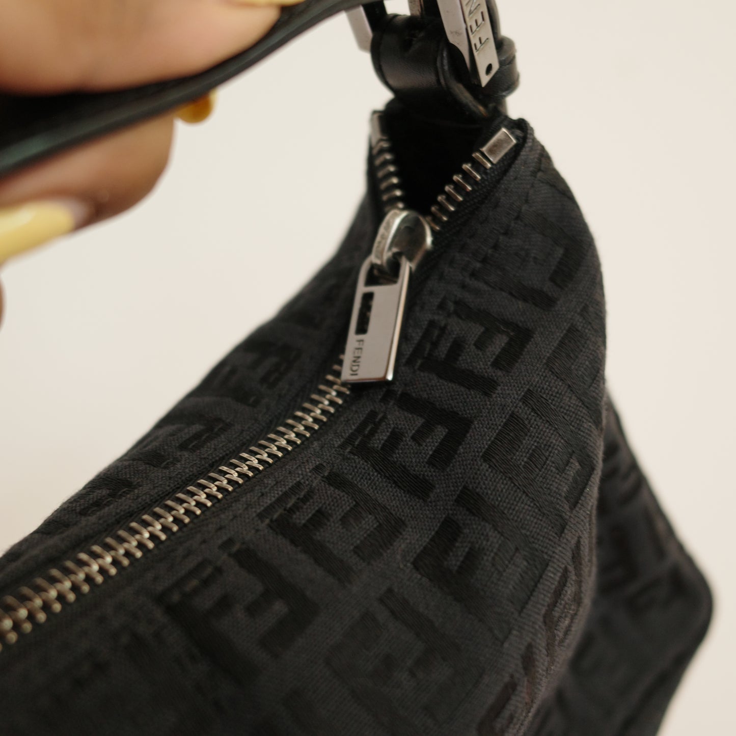FENDI Zucca Black Zipper Pouch