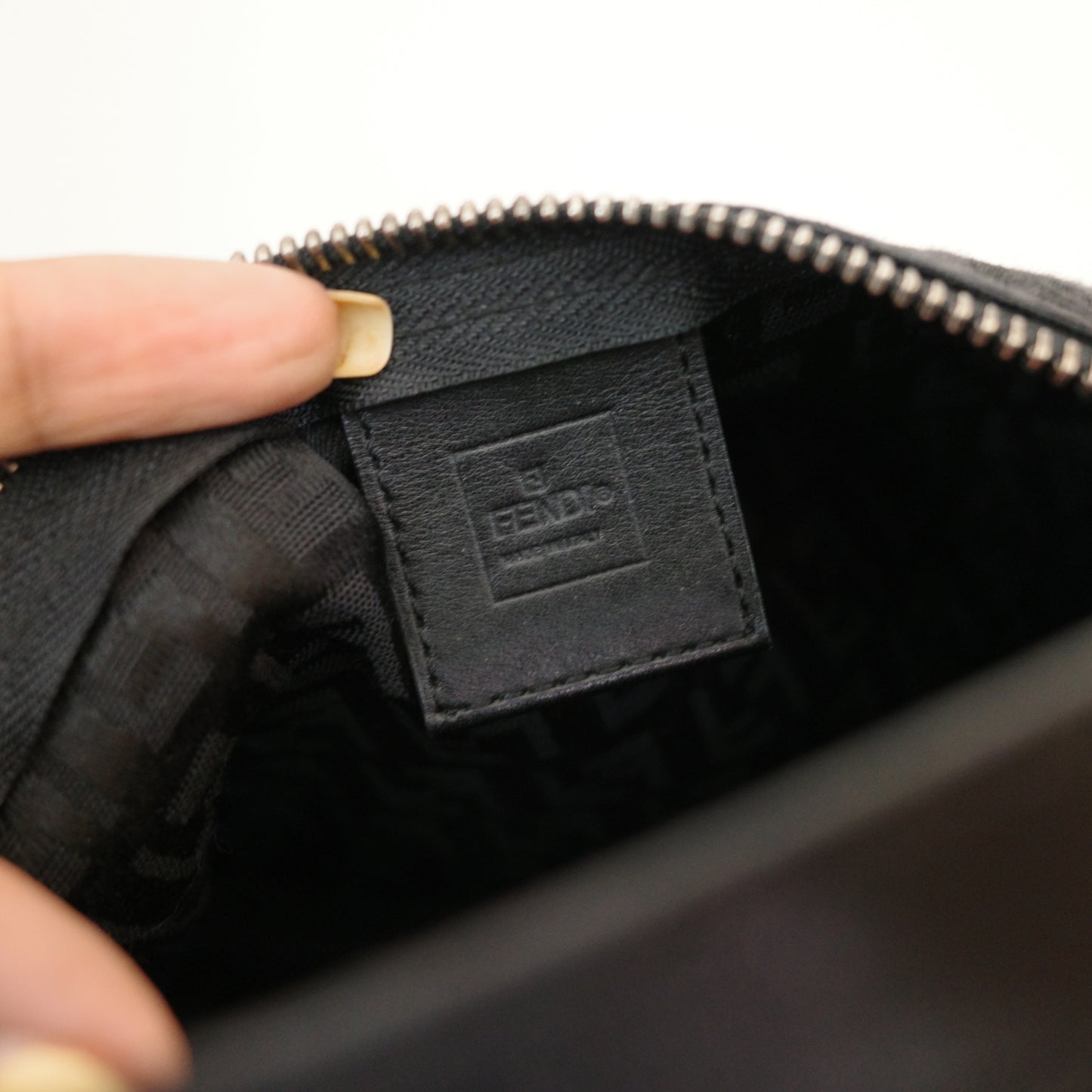 FENDI Zucca Black Zipper Pouch