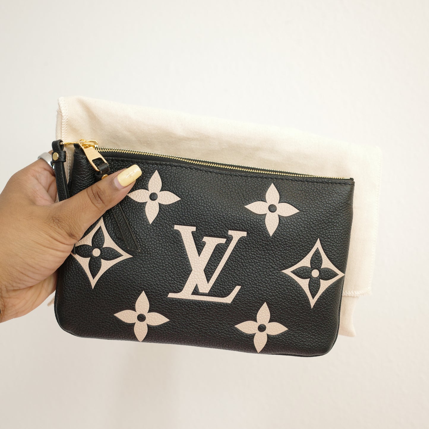 LOUIS VUITTON Double Zip Pochette Crossbody Empreinte Bicolor