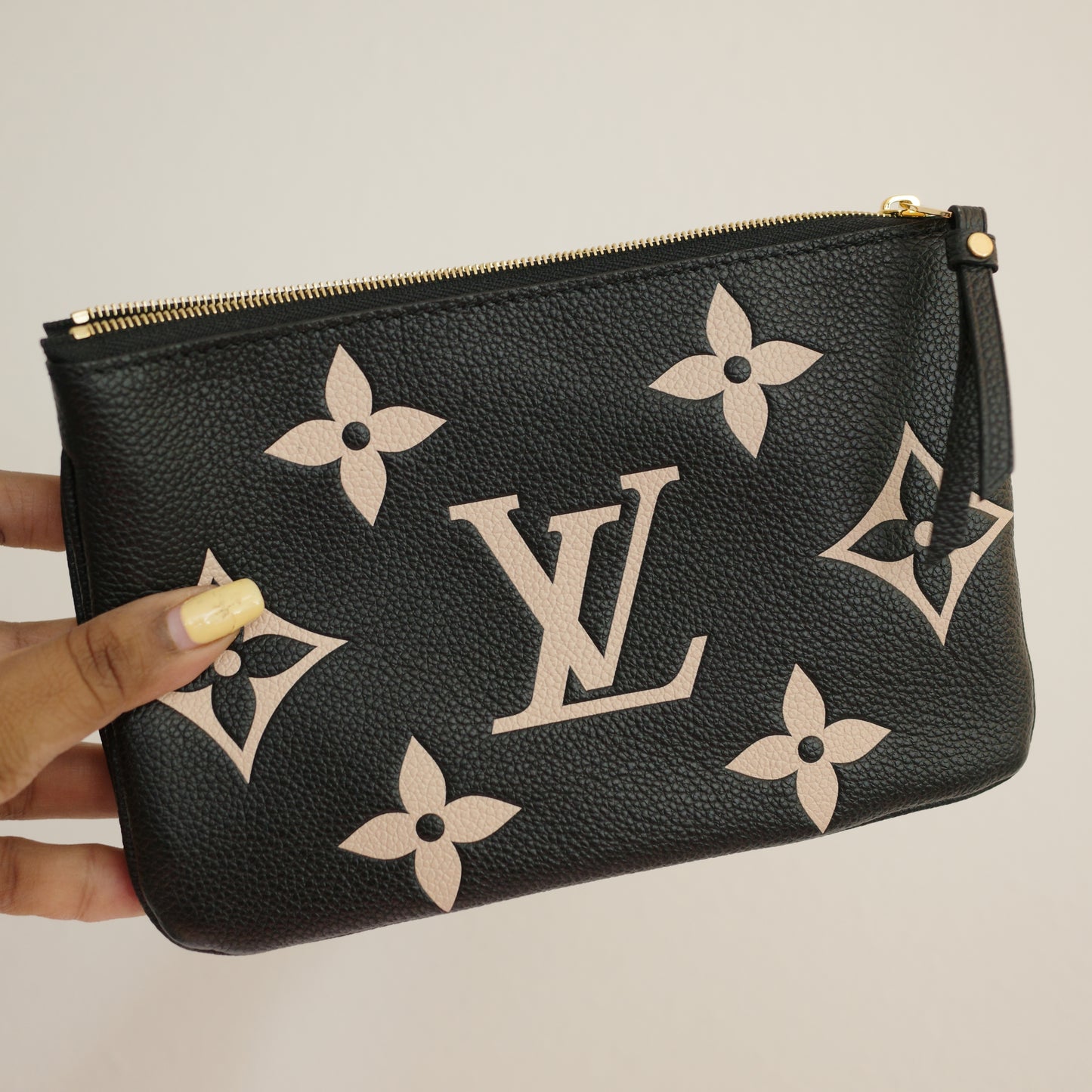 LOUIS VUITTON Double Zip Pochette Crossbody Empreinte Bicolor
