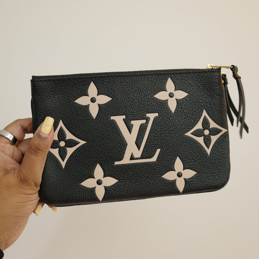 LOUIS VUITTON Double Zip Pochette Crossbody Empreinte Bicolor