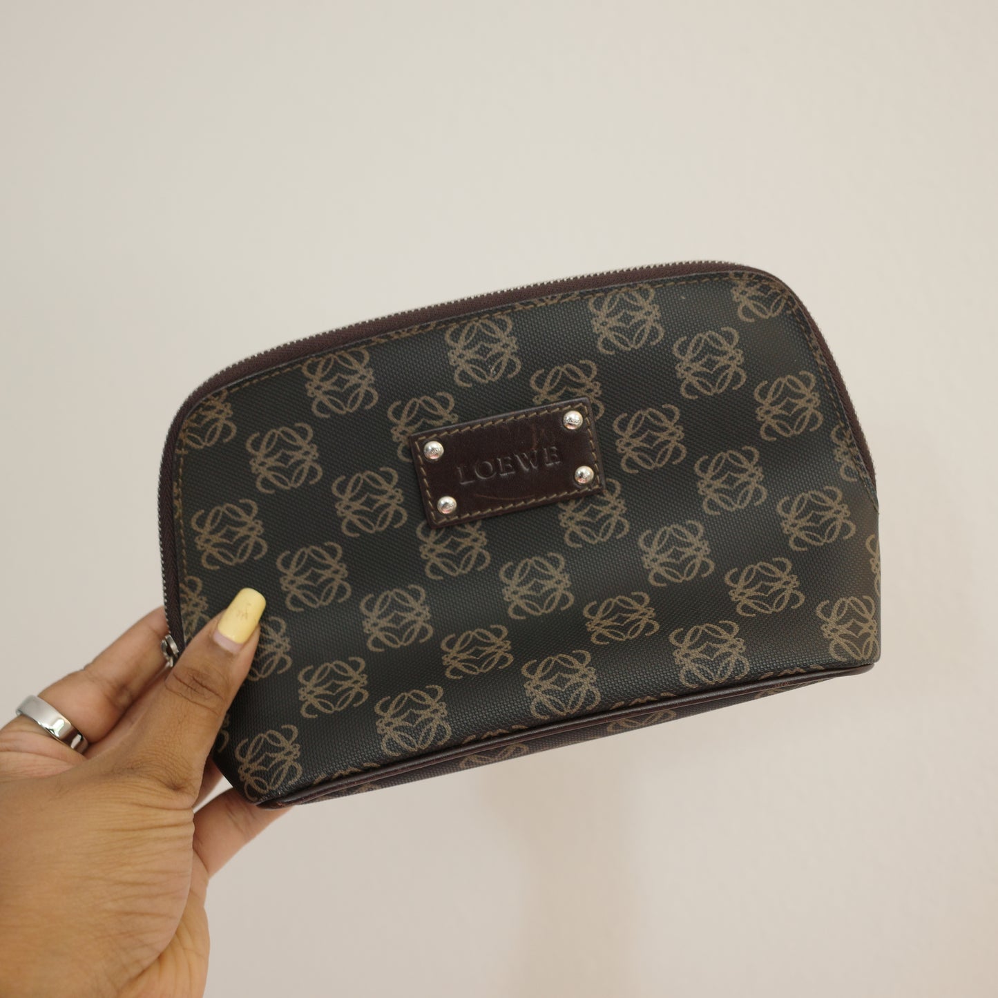 LOEWE Anagram Canvas Cosmetic Pouch