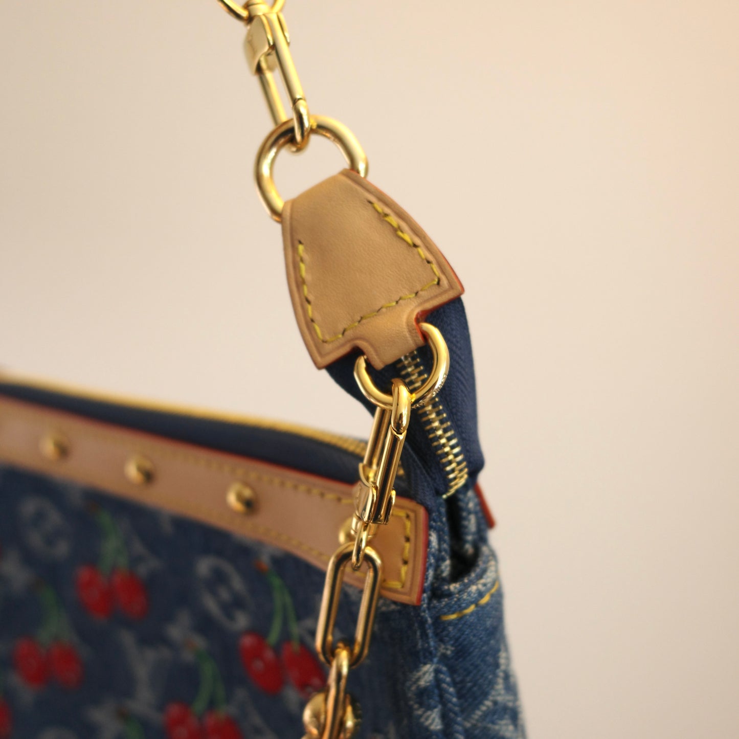LOUIS VUITTON LV x TM Murakami Denim Cerises Cherry Pochette Accessoires 25th Anniversary Edition