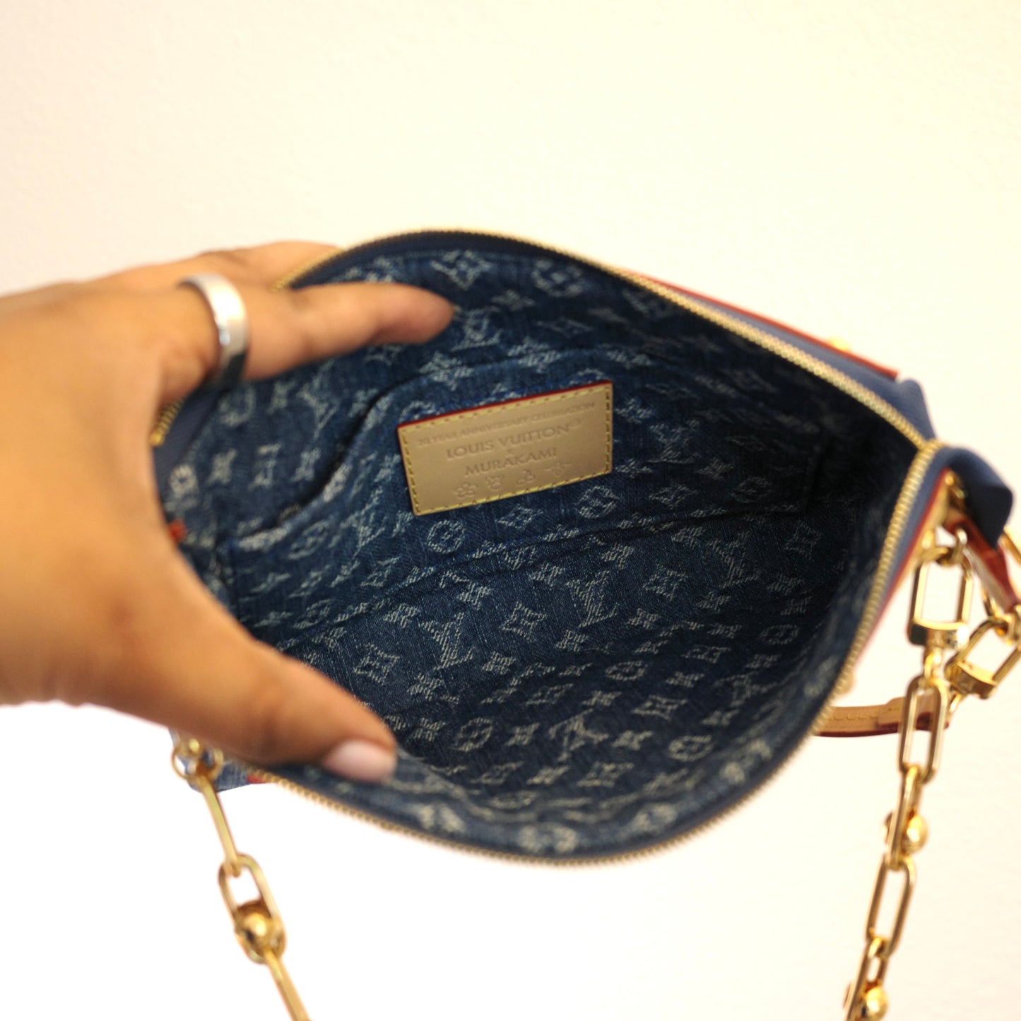 LOUIS VUITTON LV x TM Murakami Denim Cerises Cherry Pochette Accessoires 25th Anniversary Edition