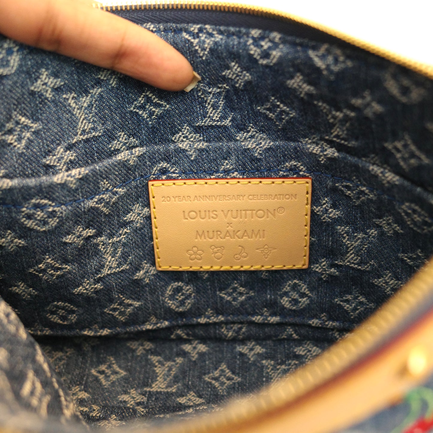 LOUIS VUITTON LV x TM Murakami Denim Cerises Cherry Pochette Accessoires 25th Anniversary Edition