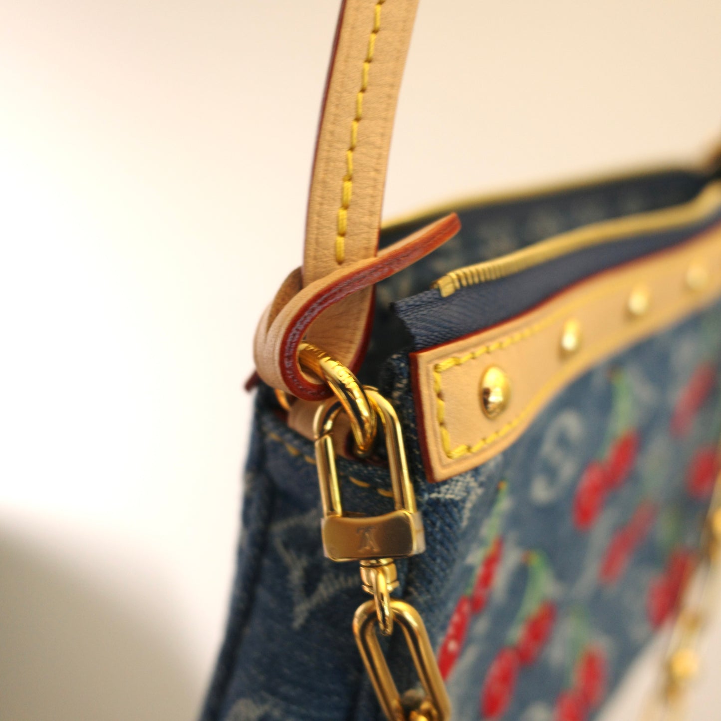 LOUIS VUITTON LV x TM Murakami Denim Cerises Cherry Pochette Accessoires 25th Anniversary Edition