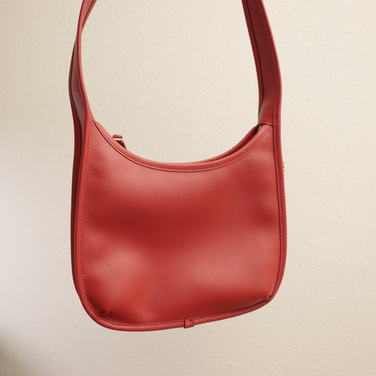 COACH The Curve Zip Shoulder Tote Bag Red