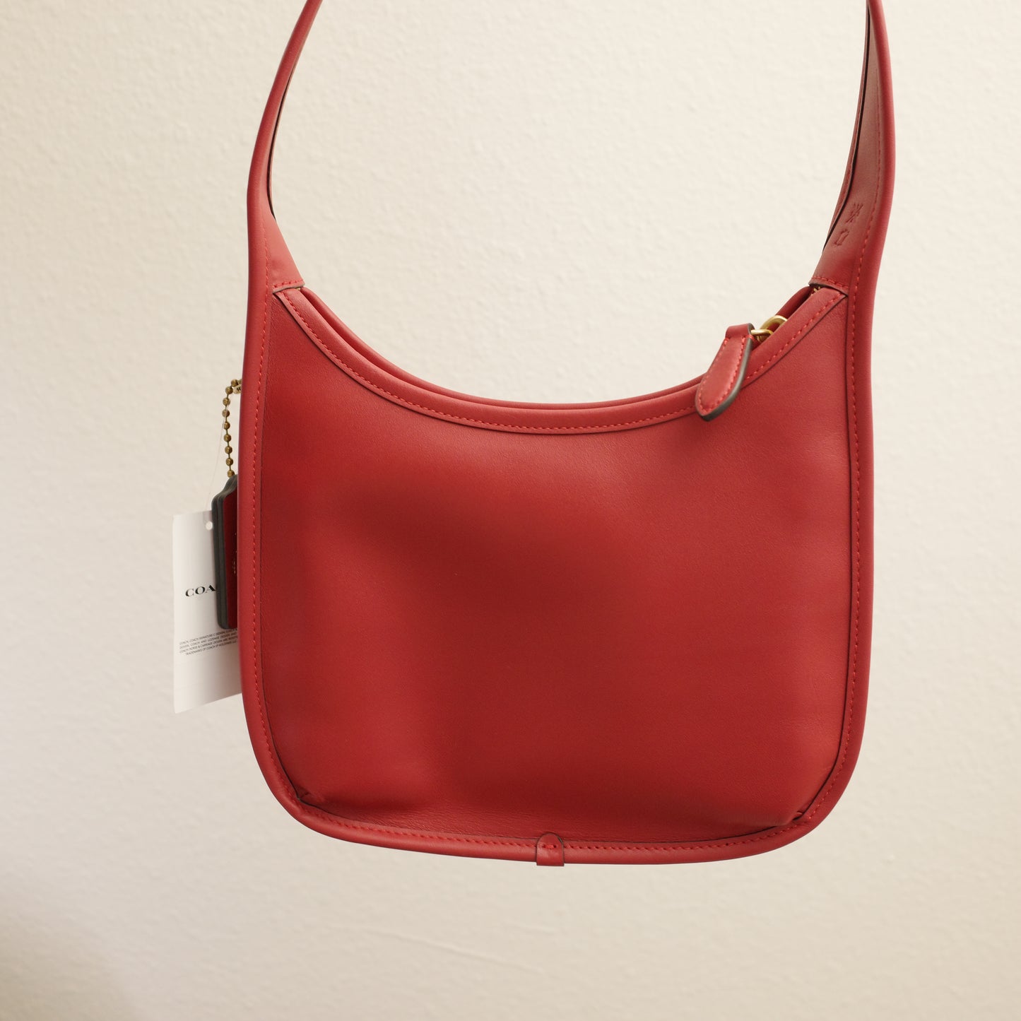 COACH The Curve Zip Shoulder Tote Bag Red