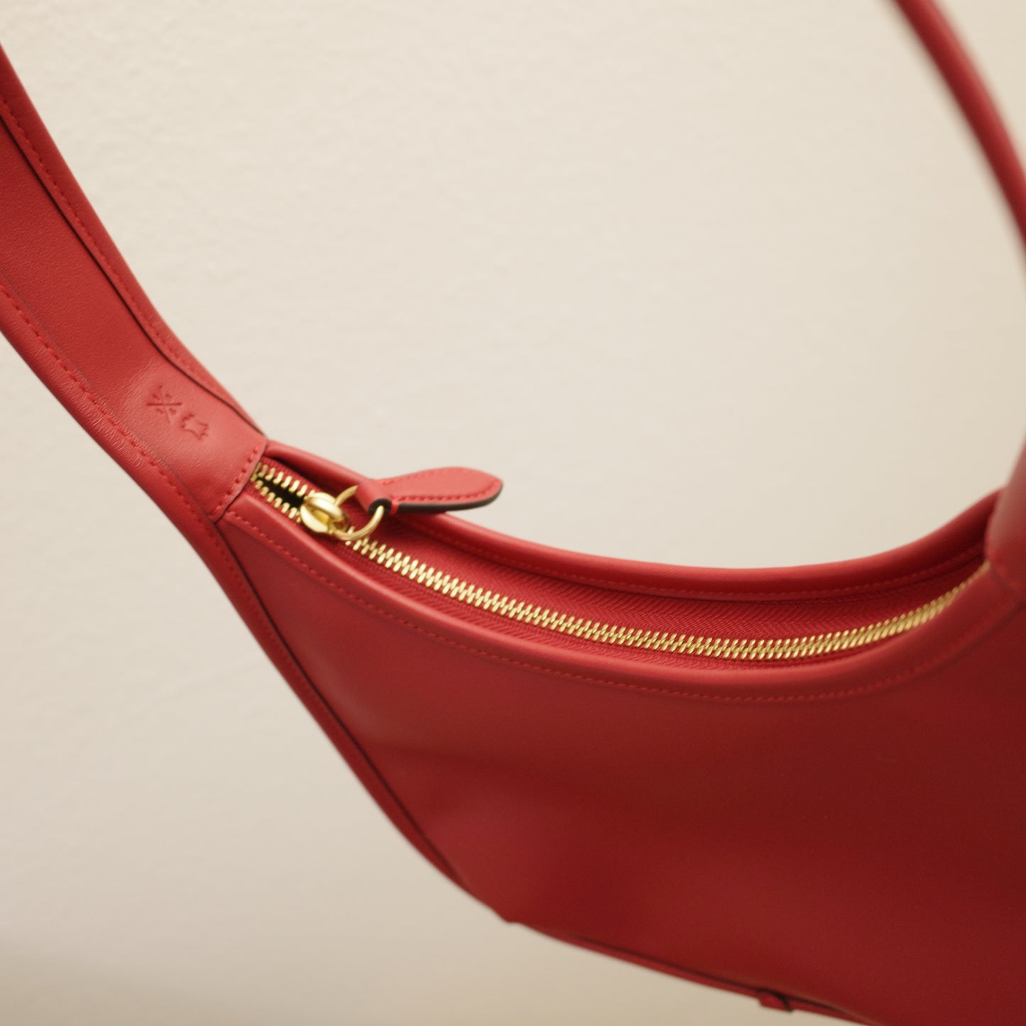 COACH The Curve Zip Shoulder Tote Bag Red