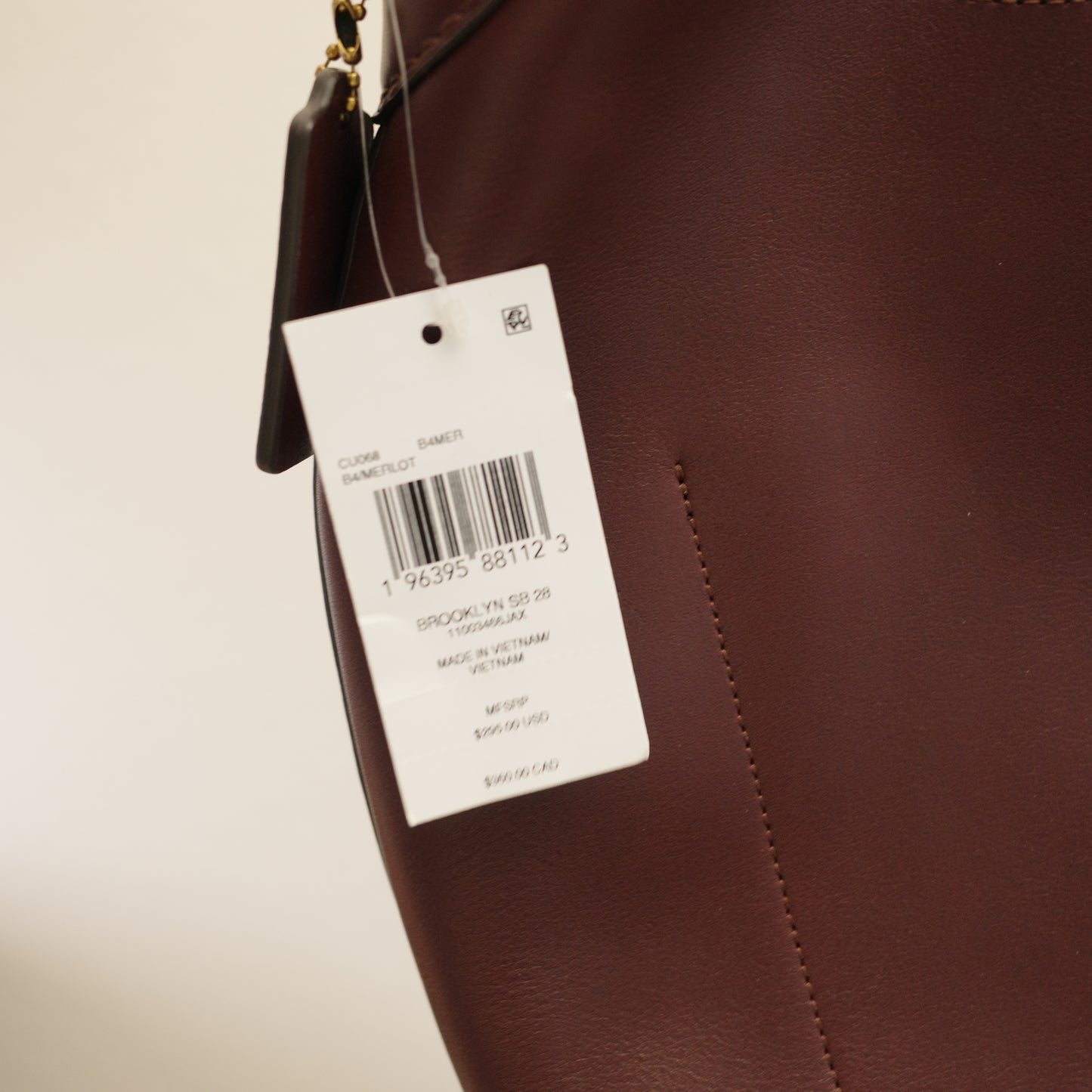 COACH Brooklyn 28 Shoulder Hobo Bag Burgundy