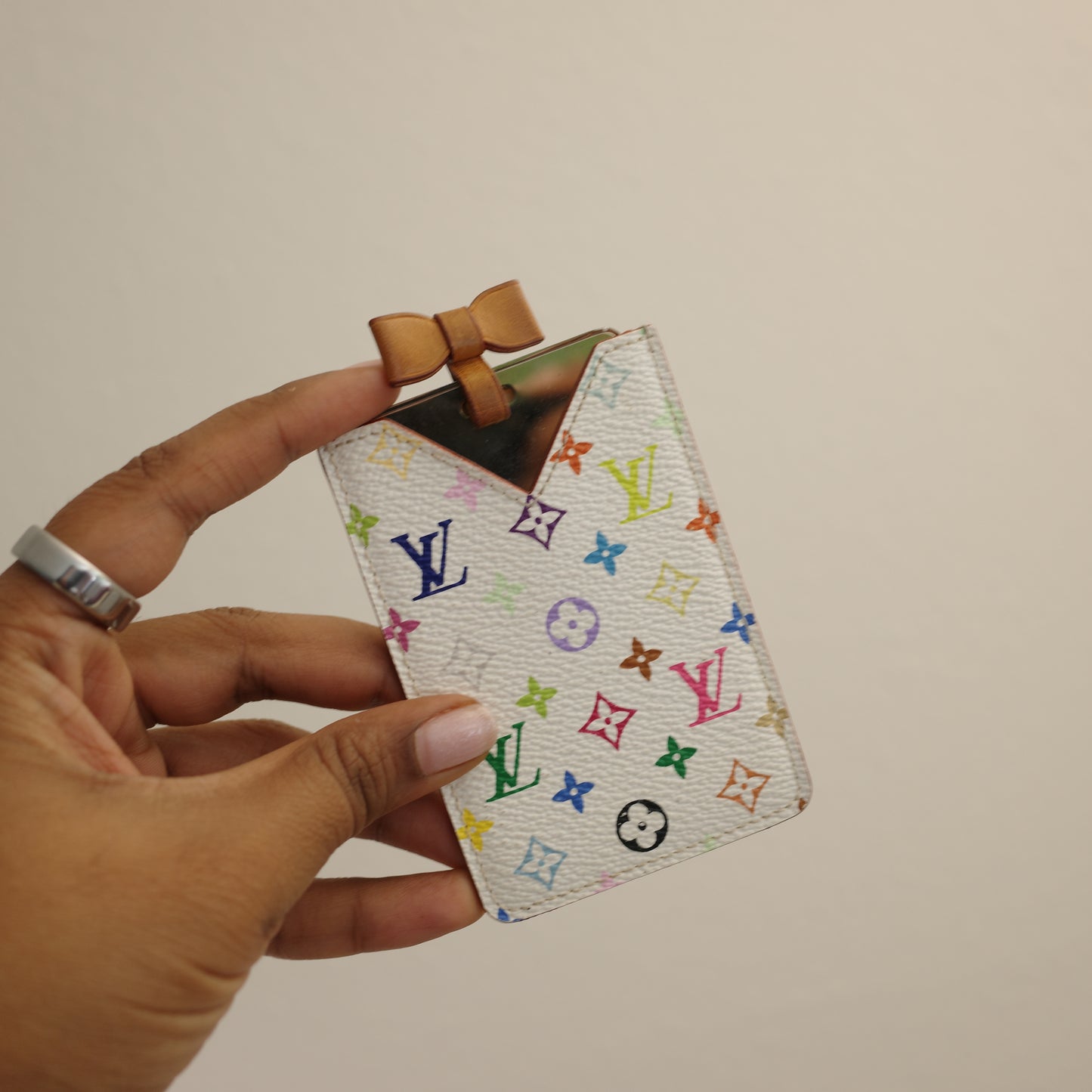 LOUIS VUITTON Murakami White Multicolor Pocket Mirror