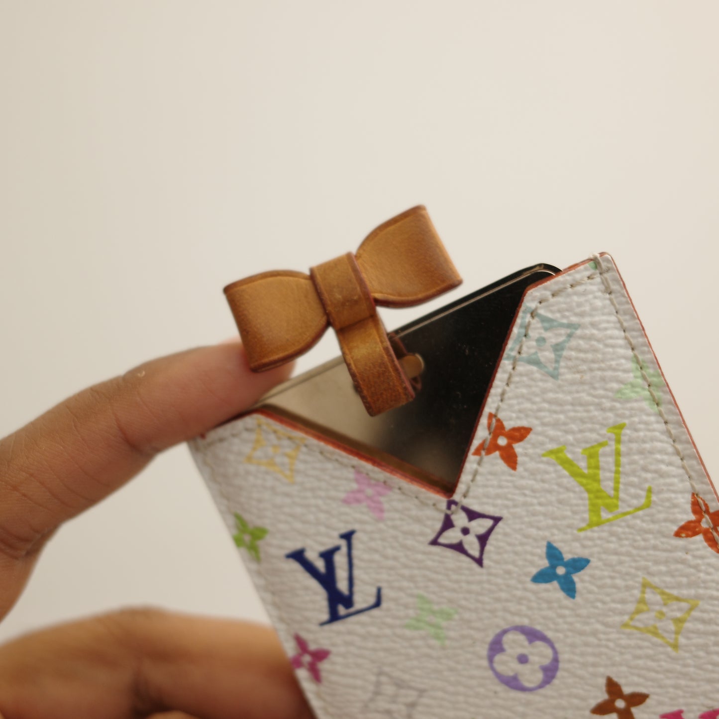 LOUIS VUITTON Murakami White Multicolor Pocket Mirror
