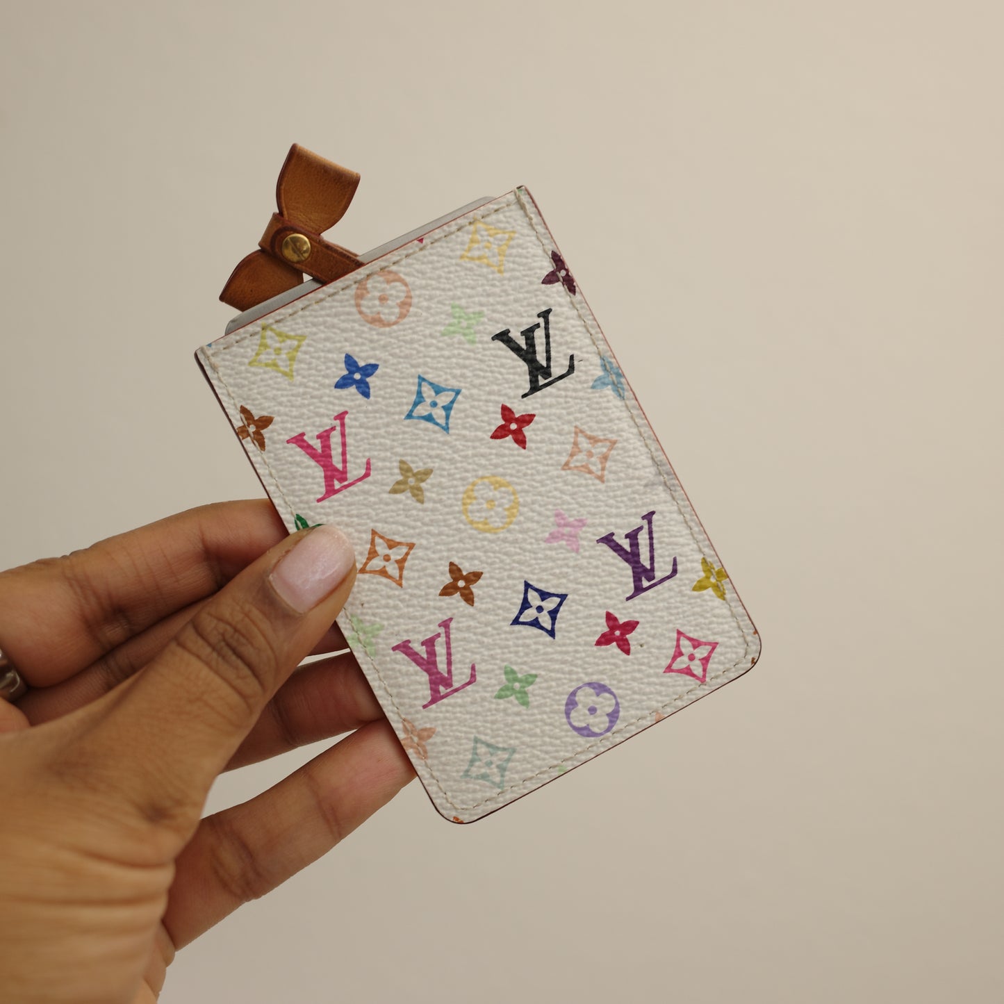 LOUIS VUITTON Murakami White Multicolor Pocket Mirror