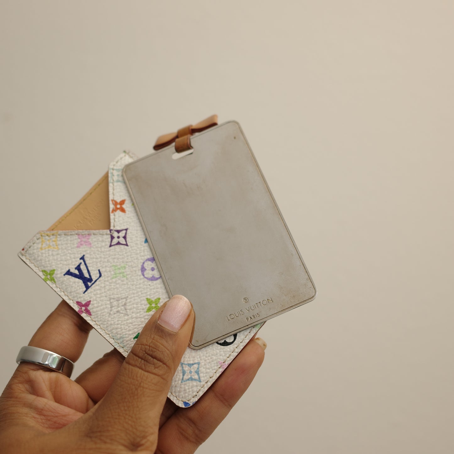 LOUIS VUITTON Murakami White Multicolor Pocket Mirror