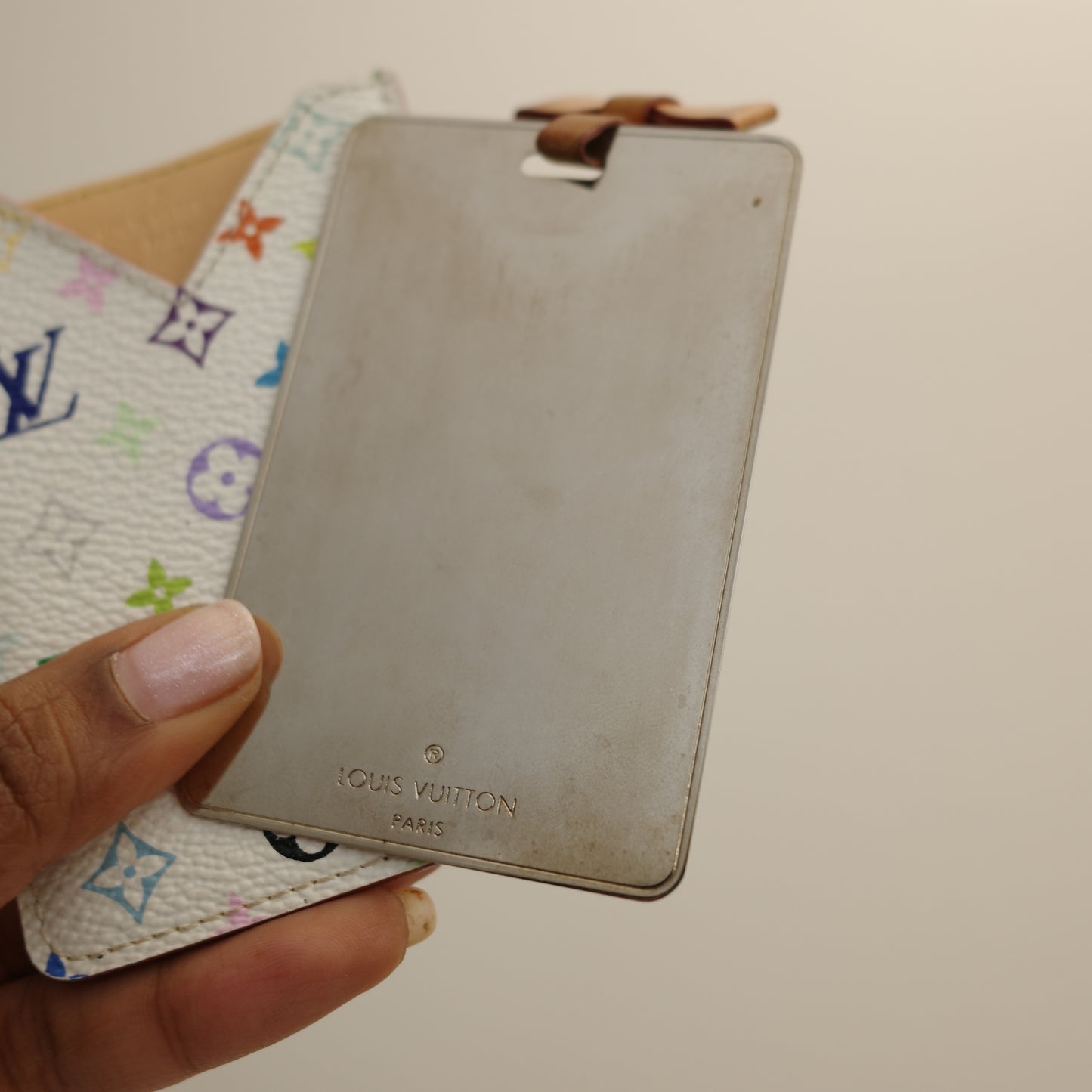 LOUIS VUITTON Murakami White Multicolor Pocket Mirror