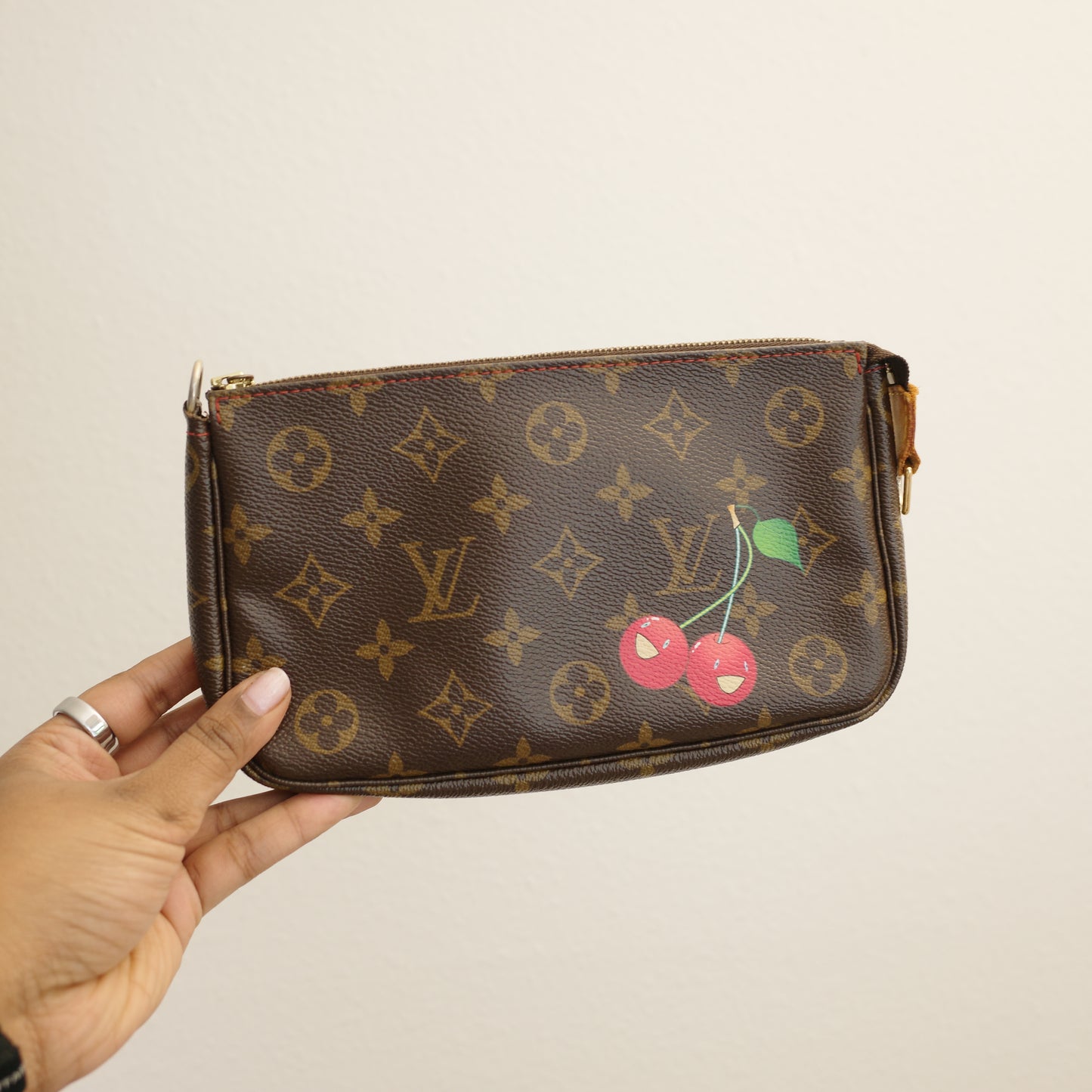 LOUIS VUITTON Monogram Murakami Cherry Pochette Accessoires