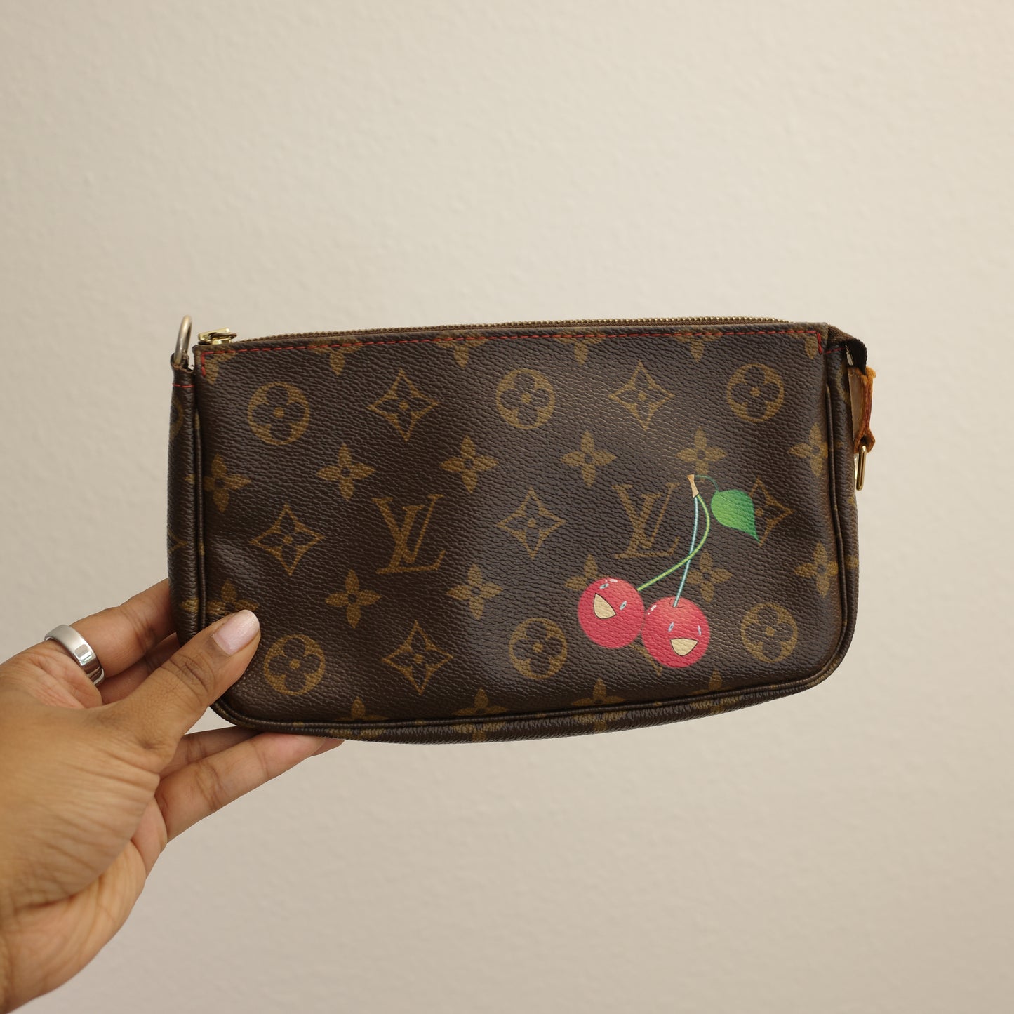 LOUIS VUITTON Monogram Murakami Cherry Pochette Accessoires