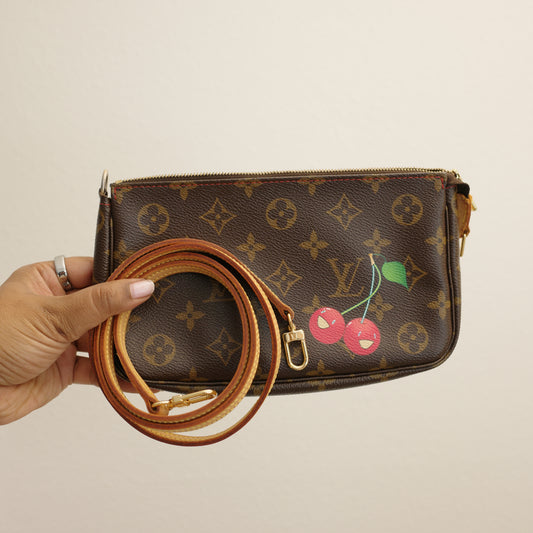 LOUIS VUITTON Monogram Murakami Cherry Pochette Accessoires