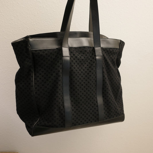 GUCCI Large Square GG Shopping Tote Black Felt