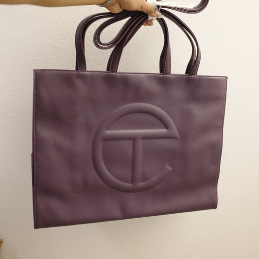 TELFAR Vegan Leather Large Tote Eggplant NEW