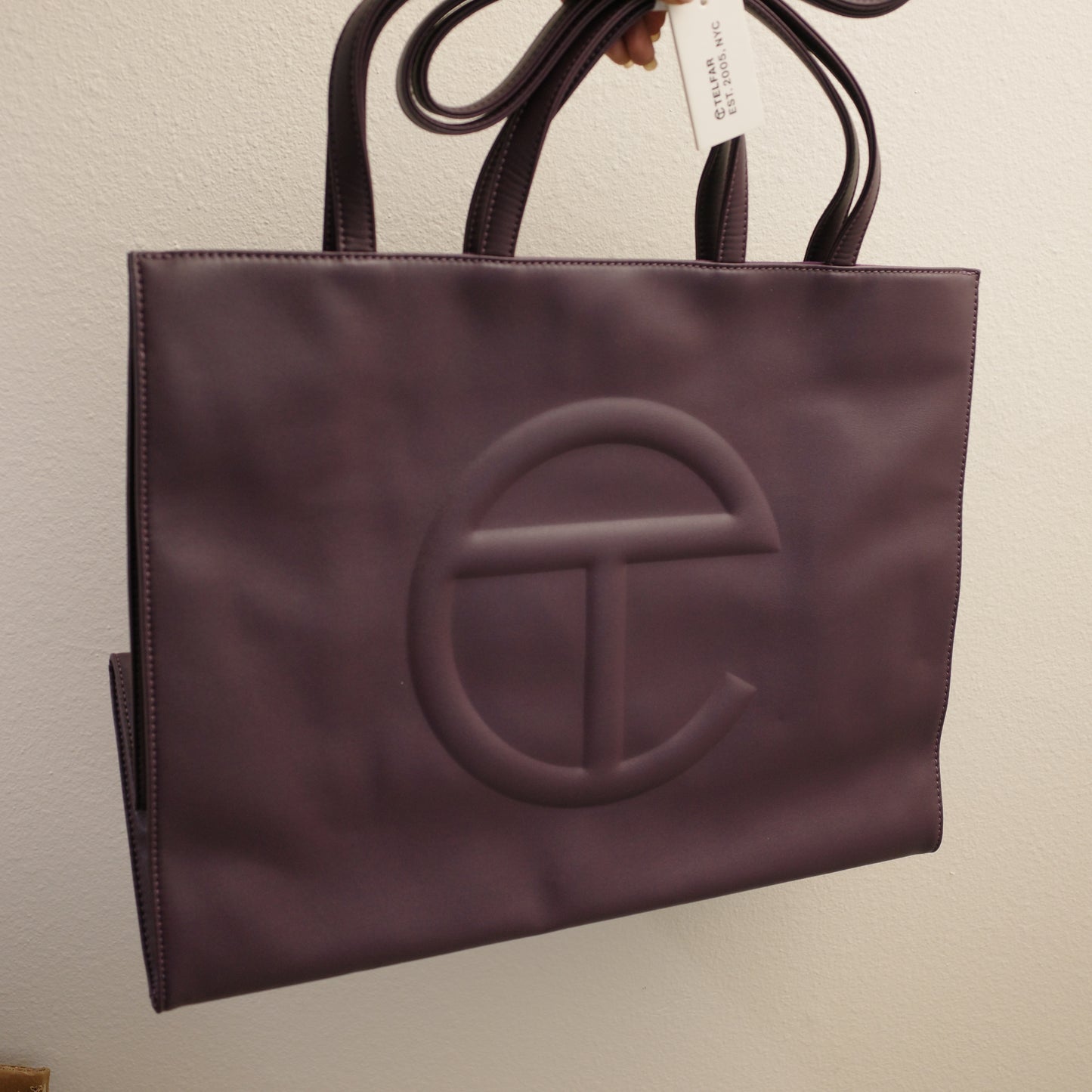 TELFAR Vegan Leather Large Tote Eggplant NEW