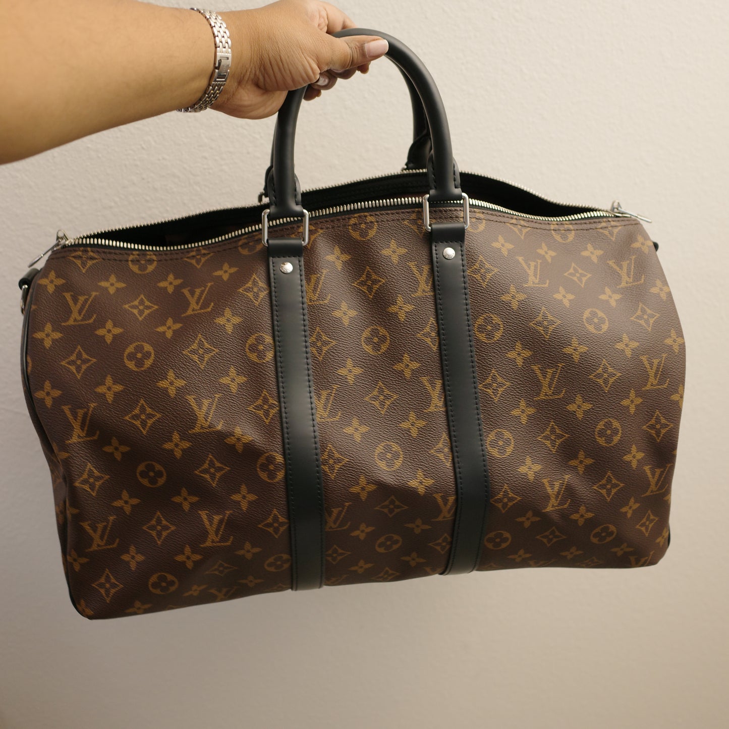 LOUIS VUITTON Monogram Macassar Keepall 45