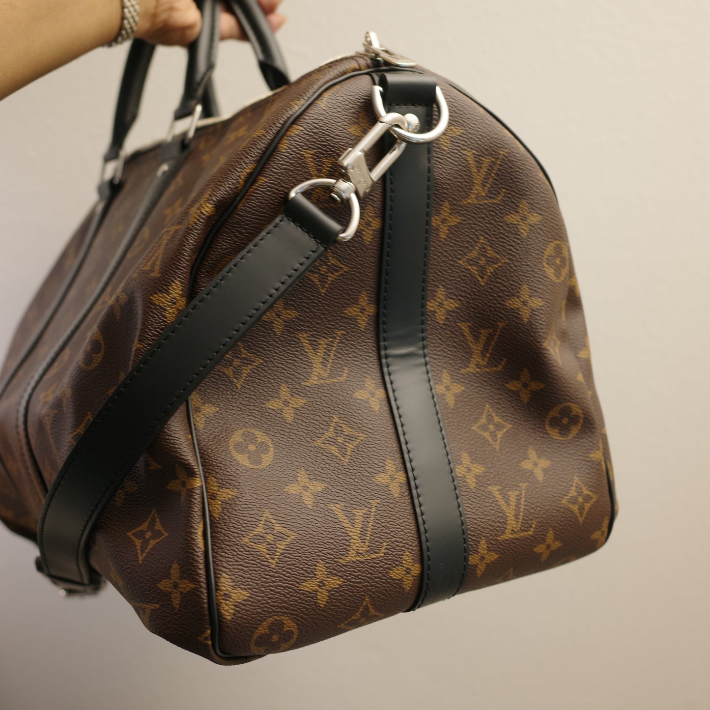 LOUIS VUITTON Monogram Macassar Keepall 45